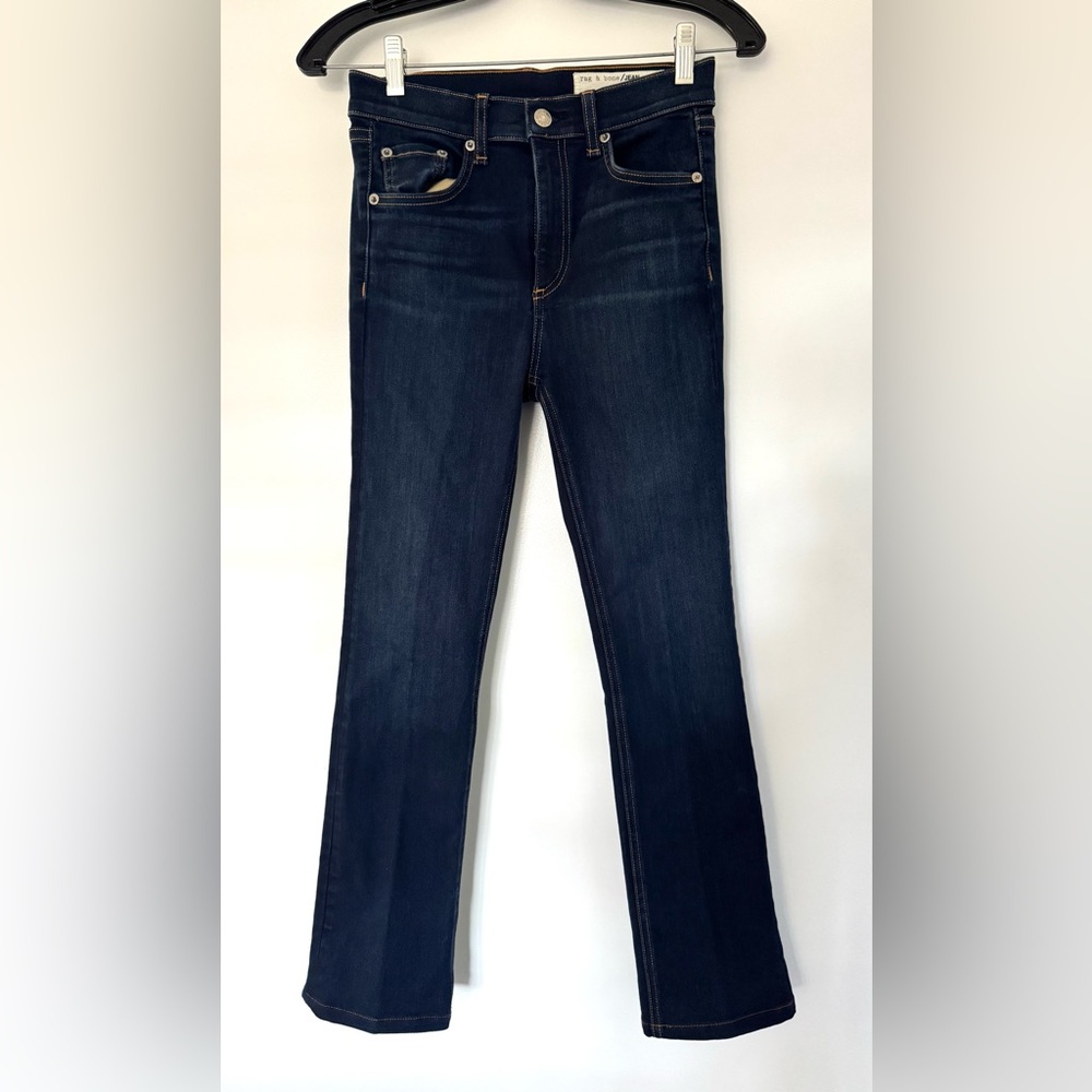 rag & bone / JEAN High-Rise Skinny Jeans in Dark Indigo - Size 25